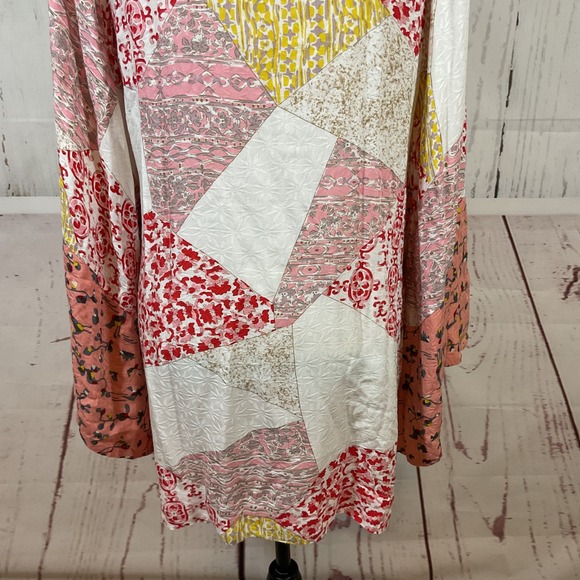 Floreat Anthropologie Kimono Robe Jacket M/L Patchwork Asian Inspired NO BELT - Picture 12 of 16